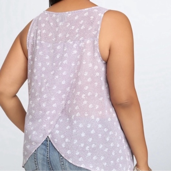 Torrid Purple & White Floral Tulip Back Slip Tank Top Size 2 - Picture 6 of 7